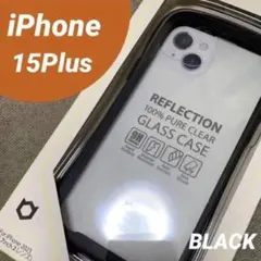 ブラック　iFace iPhone15Plus リフレクション　スマホケース