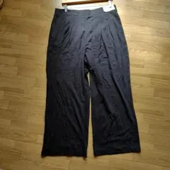 ユニクロポンチタックワイドパンツ　3XL ストライプ　大きいサイズタグ付き