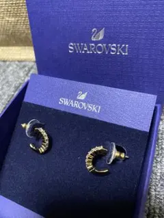 Swarovski ゴールド フープピアス