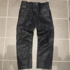 NANKAI 南海 牛革 レザーストレートパンツ ブラックXL