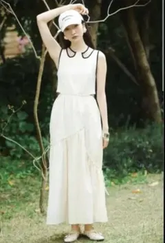 LILY BROWN カットコンビドロストワンピース アイボリー