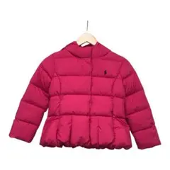 キッズ　POLO ラルフローレン　ダウンジャケット　刺繍ポニーロゴ　ピンク　S7