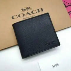 新品　COACH　折り財布　メンズ　人気の小銭入れ付き