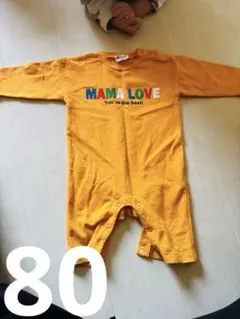 MAMA LOVEロンパース オレンジ色