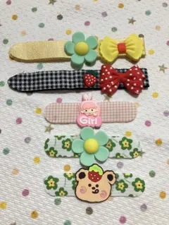 前髪クリップ 5枚セット 跡がつかない 黒 マジックテープ 前髪 ヘアクリップ