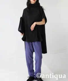 黒のオーバーサイズタートルネックベストのサムネイル
