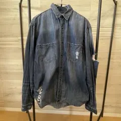 GYDA ダメージ　デニム　シャツ【size F】のサムネイル