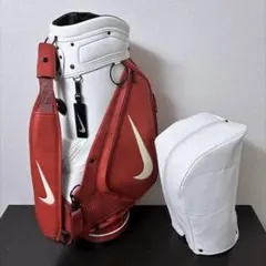 レア物　NIKE ナイキ ツアー キャディバッグ 9.5型相当　7分割 赤白 レア物 NIKE ナイキ ツアー キャディバッグ 9.5型相当 7分割 赤白