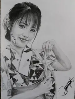 浜辺美波さん 鉛筆画 着物 A4サイズ 浜辺美波さん 鉛筆画 着物 A4サイズ | Mercari