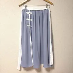 M❇︎ axes femme チャイナボタンバイカラーSK サックス レディース