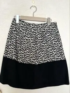 アナディス　d'un a dix レオパード柄Aラインスカート サイズ38 黒