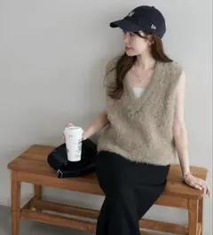 前後2WAYフェザーヤーンショートベスト　DISCOAT