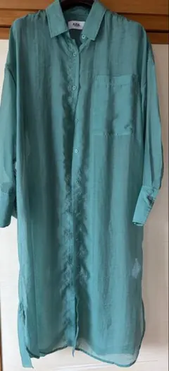【AZUL BY MOUSSY 】シアーシャツ 長袖 グリーンのサムネイル