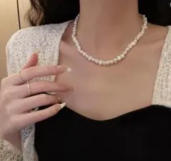 バロック パール ネックレス 淡水 真珠 チョーカー 結婚式 おしゃれ 新品