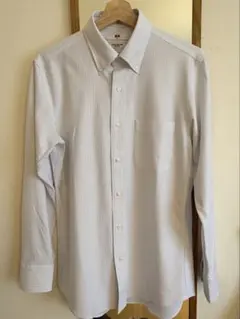 ユニクロ スーパーノンアイロンジャージースリムシャツ/ボタンダウン/ストライプ