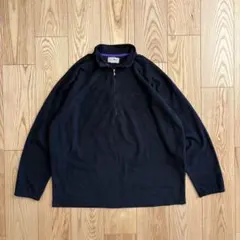 80s USA製 L.L.Bean 筆記体タグ ライトフリース 黒 ハーフジップ