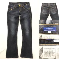 2993 バーバリーブルーレーベル 微フレアデニム W25 S程度 ノバチェックのサムネイル