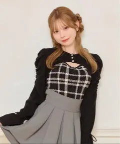 袖リボンニットアンサンブル