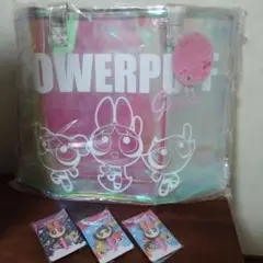 パワーパフガール オーロラバックと棒付きフェイスチャーム3種