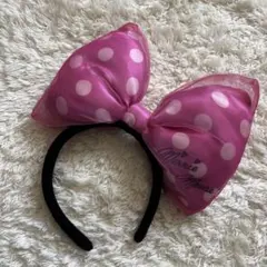 ミニー・マウス カチューシャ ピンク 水玉