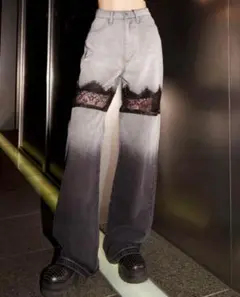 Darich スカラップレースデニムロングパンツ