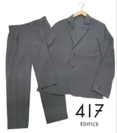417 EDIFICE（上XL 下M）薄地 夏物 スーツ/グレー系 美品