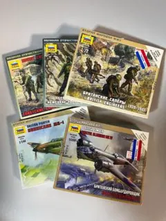 ズベズダ zvezda プラモデル＆ミニチュア 戦闘機 兵隊 5点まとめ売りのサムネイル