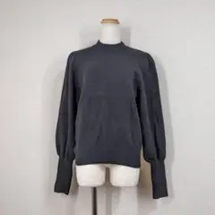 ザラ ロングリブ ニット セーター ブラック M モックネック レーヨン