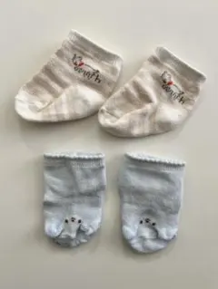 2足セット　ベビー　新生児　靴下　7-8cm