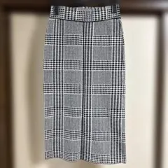 【超美品】ZARA 千鳥格子柄 ロングタイトスカート ストレッチ素材　サイズS