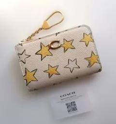 COACH　エッセンシャル Lジップ キーケース・スター プリント　財布　コイン