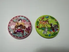 （値下げ済み）ディズニー刺繍缶バッジ2 シュガーラッシュ　バンビ