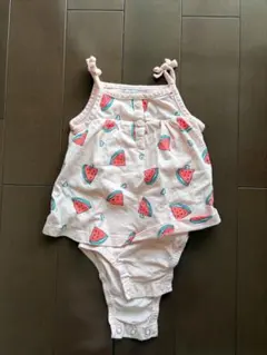 スイカ柄ロンパース 12M
