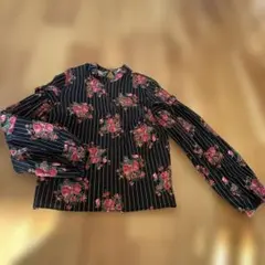 H&M 花柄ストライプ長袖ブラウス
