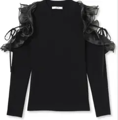 snidelフリルスリーブドッキングニットプルオーバー