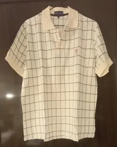 【PEARLY GATES】ゴルフウェア アイボリーチェック柄ポロシャツ