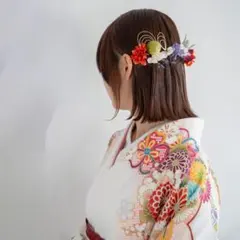 卒業式 袴 髪飾り セット ボブOK｜水引き 成人式 振袖 新品 桜 卒園式 G