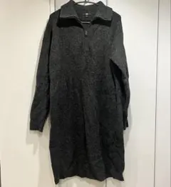 UNIQLO ユニクロ　ダークグレー ハイネックニットワンピース　Ｌ