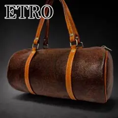 希少 ETRO ペイズリー ドラムバッグ レザー ミニボストン y2k 00sのサムネイル