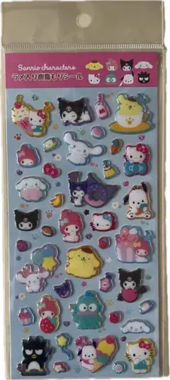 サンリオキャラクター ラメ入り樹脂もりシール