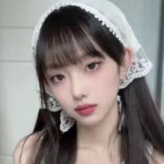 バブーシュカ レース バンダナ スカーフ 花柄 白 ヘッドアクセ ヘッドドレス