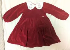【美品】petit main ミッフィーワンピース レッド　90サイズ