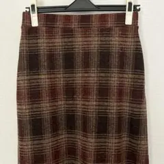 値下げ❗️チェック柄　ロングタイトスカート