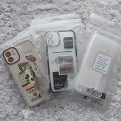 iPhone11用透明TPUケース 花デザイン3個セット