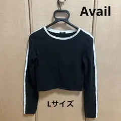 Avail アベイル サイドライン クロップド丈 長袖 Tシャツ ロンT ギャルのサムネイル