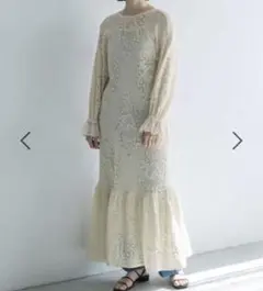yuw ペイズリーレース2wayワンピース