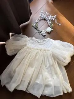 ベビードレス チュールドレス 80 花冠