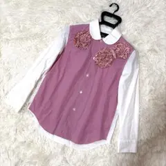 トリココムデギャルソン20SS 花柄 ラウンドカラーシャツ Sサイズ