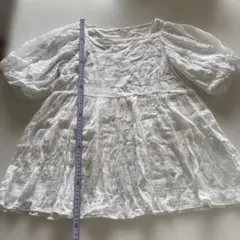 cocaホワイト パフスリーブ フレアシャツ Mサイズ