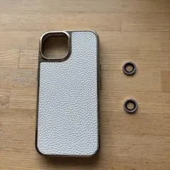 iPhone用ホワイトレザーケース　15用